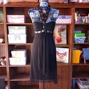 I.N. San Francisco Black Dress with Embellished Details